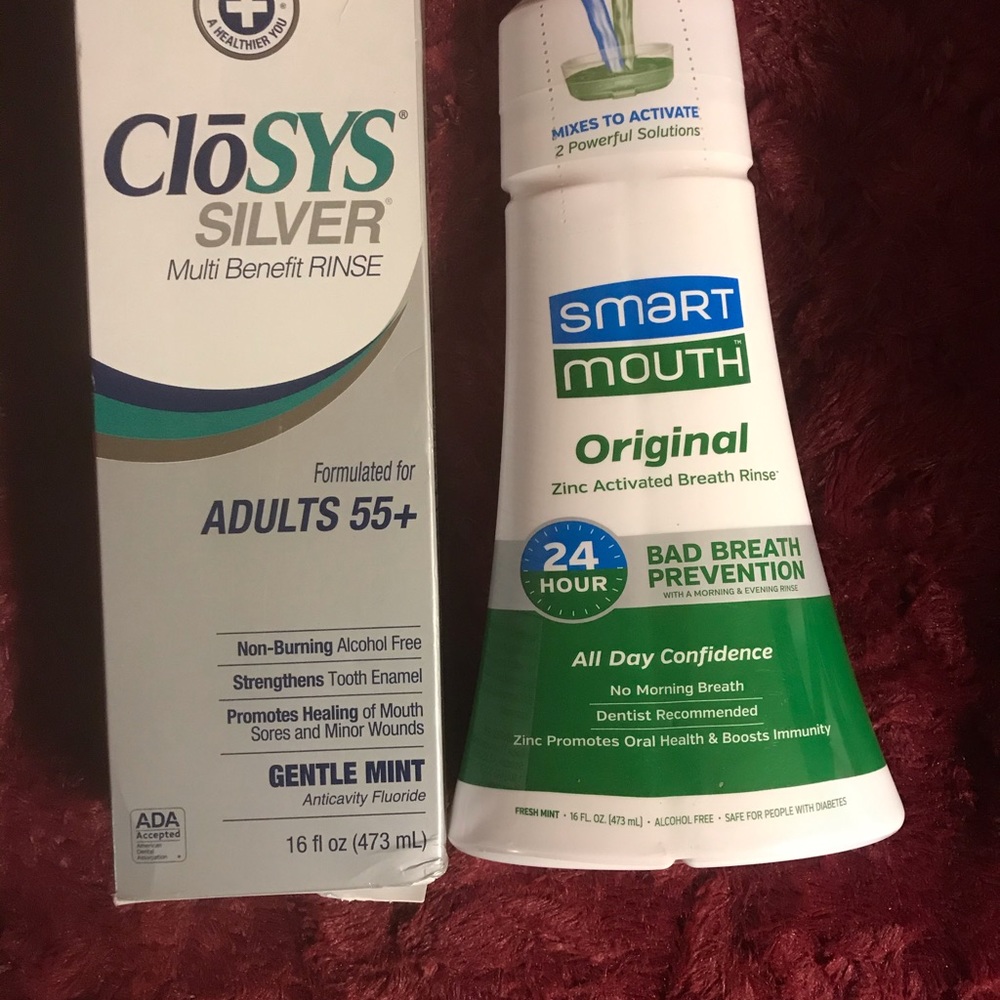 LOT OF 2 MOUTHWASH PRODUCTS:CLOSYS RINSE & SMARTMOUTH RINSE